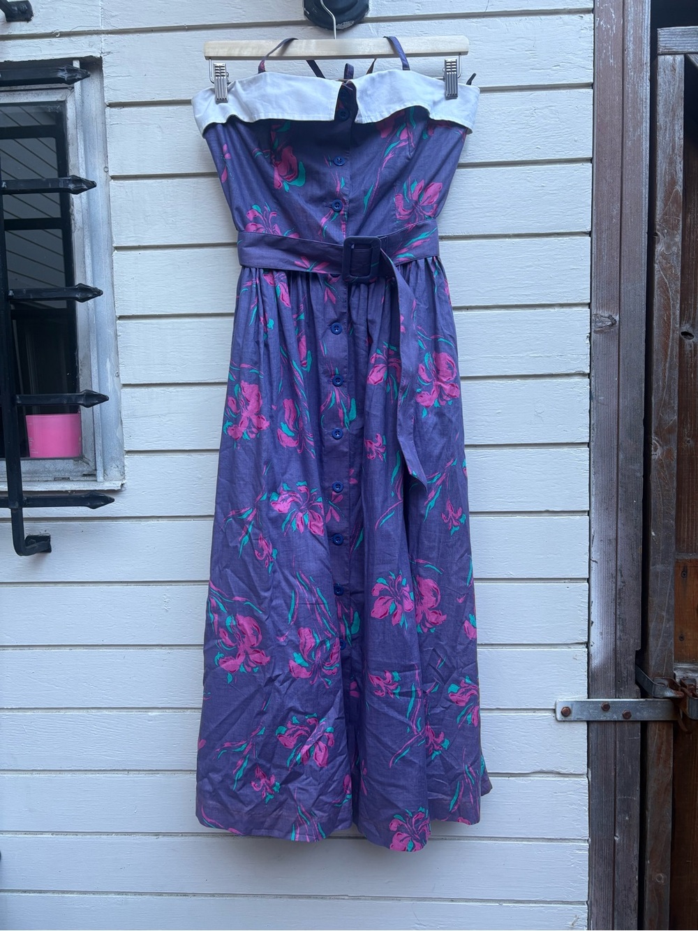 Laura Ashley Floral Midi Dress in Purple - Picture 3 of 6
